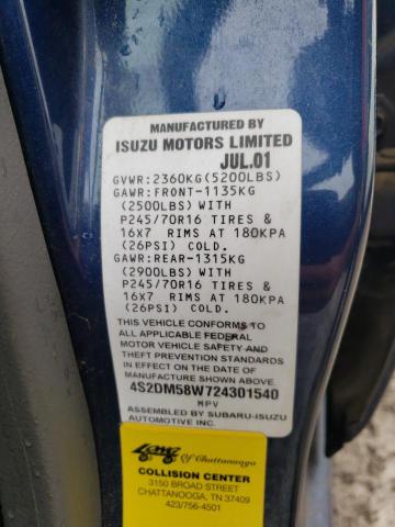Photo 10 from auction – 2002 ISUZU RODEO S with VIN 4S2DM58W724301540