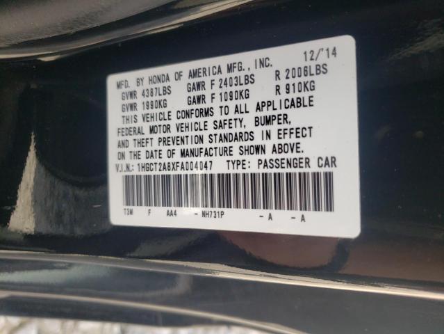 Photo 10 from auction – 2015 HONDA ACCORD with VIN 1HGCT2A8XFA004047