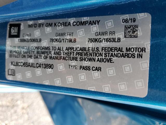 Photo 10 from auction – 2020 CHEVROLET SPARK 1LT with VIN KL8CD6SAXLC413890