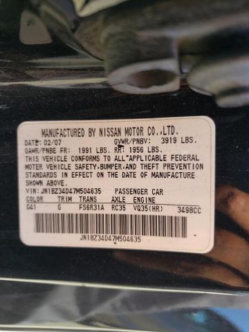 Photo 10 from auction – 2007 NISSAN 350Z COUPE with VIN JN1BZ34D47M504635