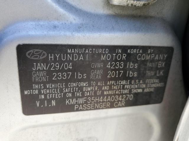Photo 10 from auction – 2004 HYUNDAI SONATA GLS with VIN KMHWF35H44A034270