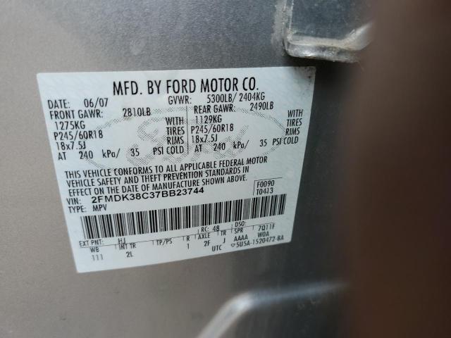 Photo 10 from auction – 2007 FORD EDGE SEL with VIN 2FMDK38C37BB23744