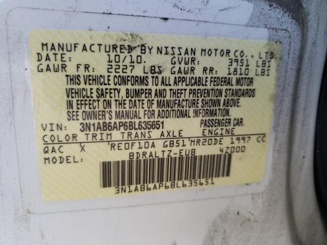 Photo 10 from auction – 2011 NISSAN SENTRA 2.0 with VIN 3N1AB6AP6BL635651