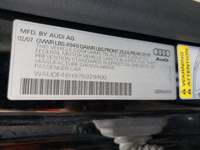 Photo 10 from auction – 2007 AUDI A4 2.0T CA with VIN WAUDF48H97K029400