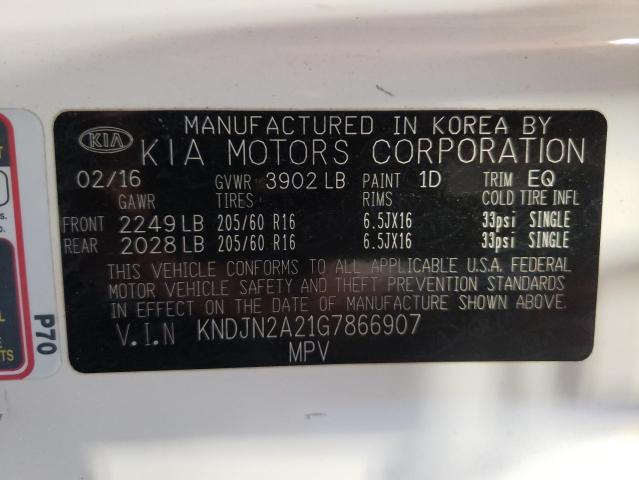 Photo 10 from auction – 2016 KIA SOUL with VIN KNDJN2A21G7866907