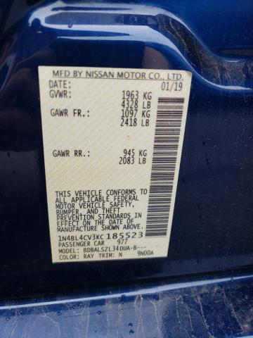 Photo 10 from auction – 2019 NISSAN ALTIMA SR with VIN 1N4BL4CV3KC185523