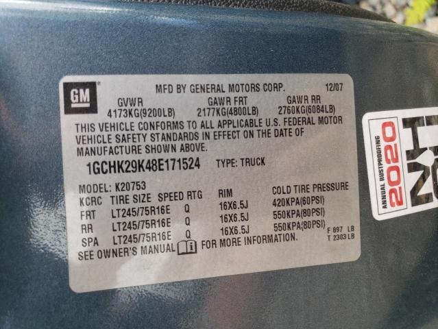 Photo 10 from auction – 2008 CHEVROLET SILVERADO with VIN 1GCHK29K48E171524