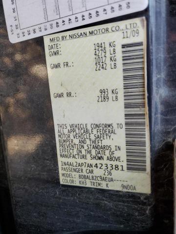 Photo 10 from auction – 2010 NISSAN ALTIMA BAS with VIN 1N4AL2AP7AN423381