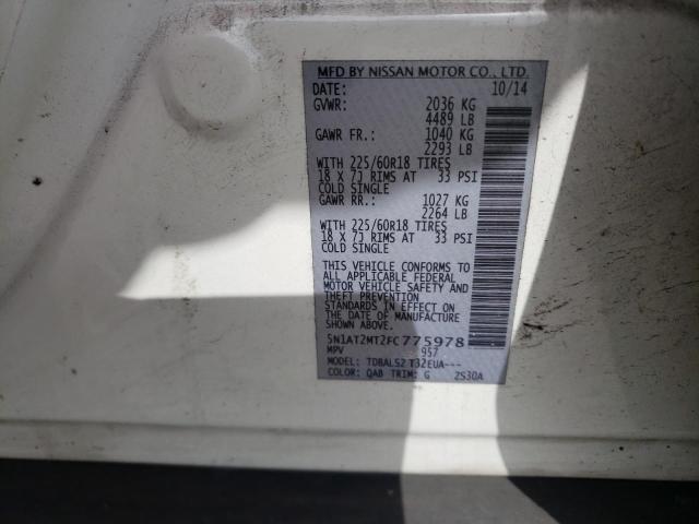 Photo 10 from auction – 2015 NISSAN ROGUE S with VIN 5N1AT2MT2FC775978