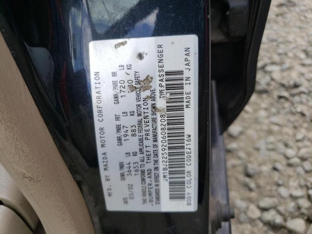 Photo 10 from auction – 2002 MAZDA PROTEGE DX with VIN JM1BJ225920608208