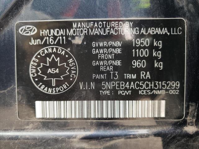 Photo 10 from auction – 2012 HYUNDAI SONATA GLS with VIN 5NPEB4AC5CH315299