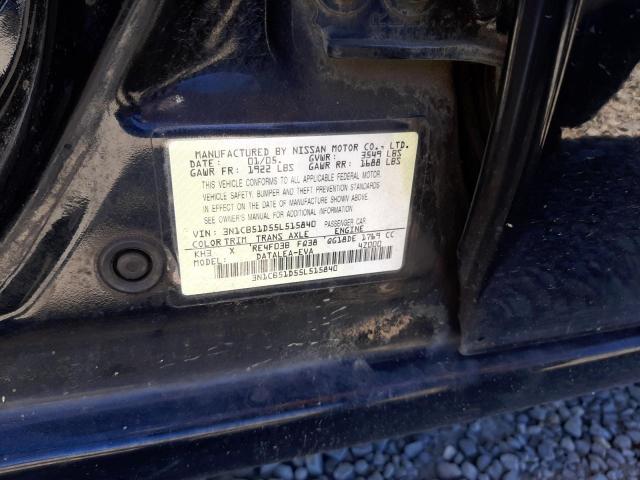 Photo 10 from auction – 2005 NISSAN SENTRA 1.8 with VIN 3N1CB51D55L515840