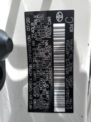 Photo 10 from auction – 2021 TOYOTA COROLLA SE with VIN JTDM4MCE9MJ058709