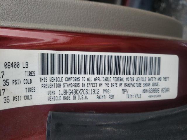 Photo 10 from auction – 2007 JEEP COMMANDER with VIN 1J8HG48KX7C611912