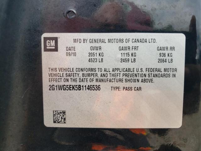 Photo 10 from auction – 2011 CHEVROLET IMPALA LT with VIN 2G1WG5EK5B1146536