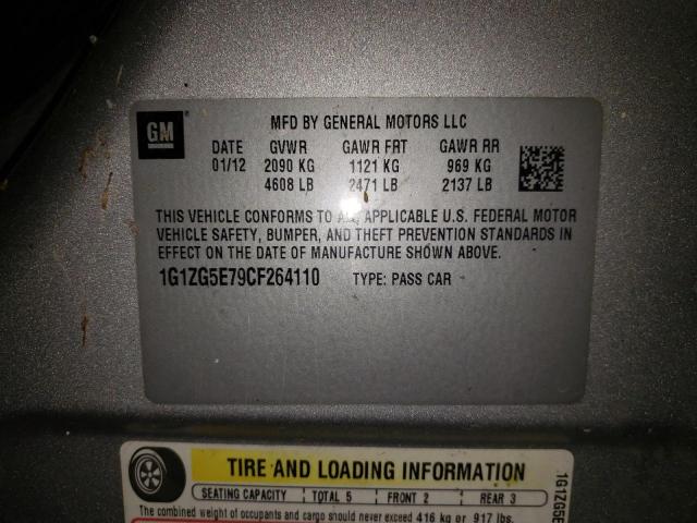 Photo 10 from auction – 2012 CHEVROLET MALIBU LTZ with VIN 1G1ZG5E79CF264110
