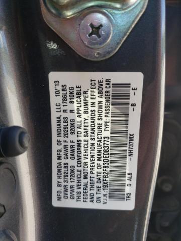 Photo 10 from auction – 2013 HONDA CIVIC EX with VIN 19XFB2F83DE083773