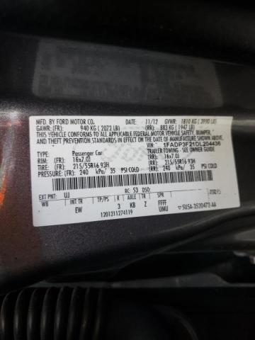 Photo 10 from auction – 2013 FORD FOCUS SE with VIN 1FADP3F21DL204436