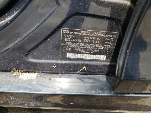 Photo 10 from auction – 2012 HYUNDAI SONATA SE with VIN 5NPEC4AC7CH342694