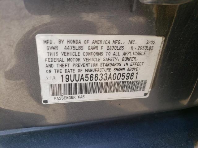 Photo 10 from auction – 2003 ACURA 3.2TL with VIN 19UUA56633A005961