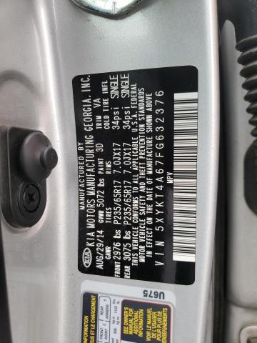 Photo 10 from auction – 2015 KIA SORENTO LX with VIN 5XYKT4A67FG632376