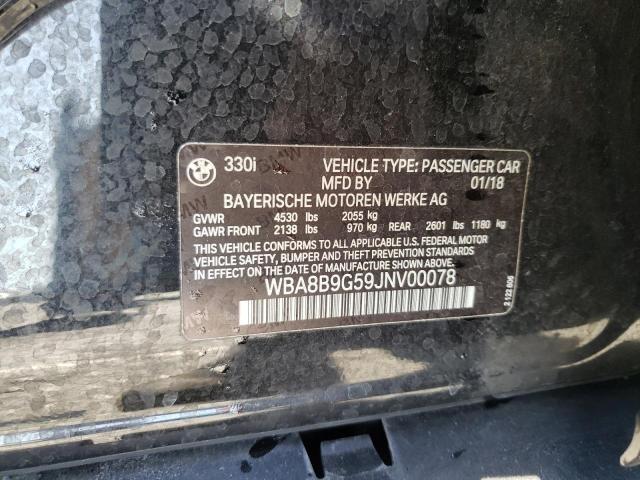 Photo 10 from auction – 2018 BMW 330 I with VIN WBA8B9G59JNV00078