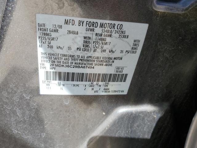 Photo 10 from auction – 2009 FORD EDGE SE with VIN 2FMDK36C29BA67494
