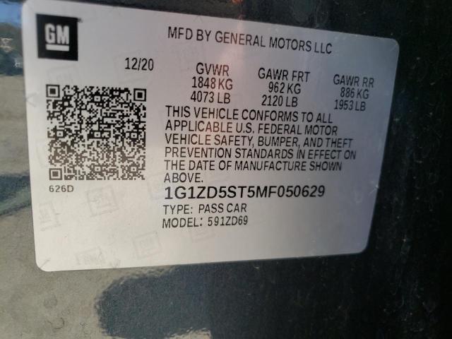 Photo 10 from auction – 2021 CHEVROLET MALIBU LT with VIN 1G1ZD5ST5MF050629