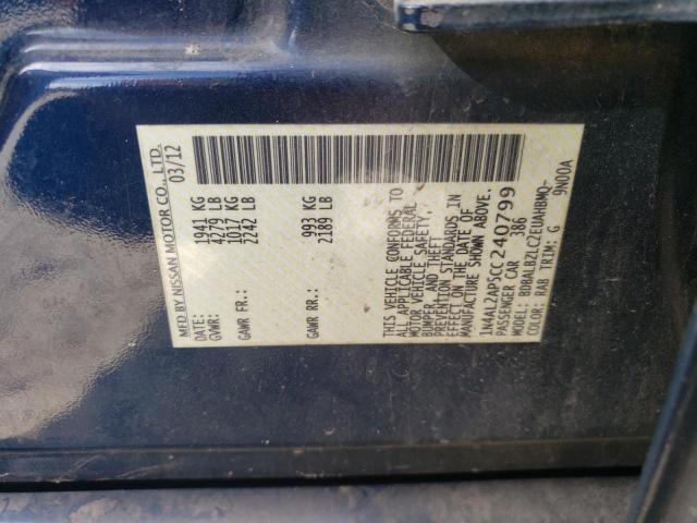 Photo 10 from auction – 2012 NISSAN ALTIMA BAS with VIN 1N4AL2AP5CC240799