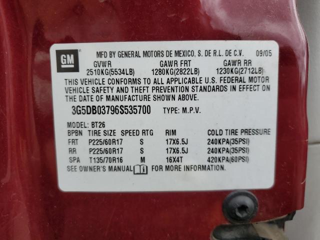 Photo 10 from auction – 2006 BUICK RENDEZVOUS with VIN 3G5DB03796S535700