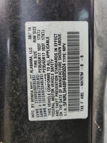 Photo 10 from auction – 2015 HONDA ODYSSEY EX with VIN 5FNRL5H48FB005024