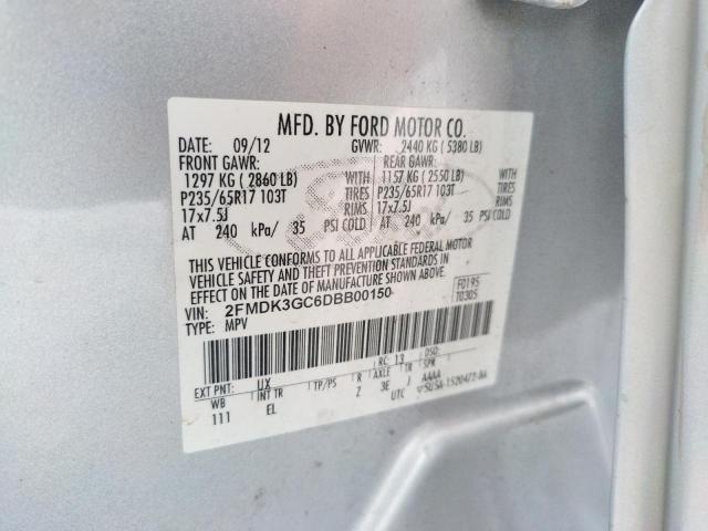 Photo 10 from auction – 2013 FORD EDGE SE with VIN 2FMDK3GC6DBB00150