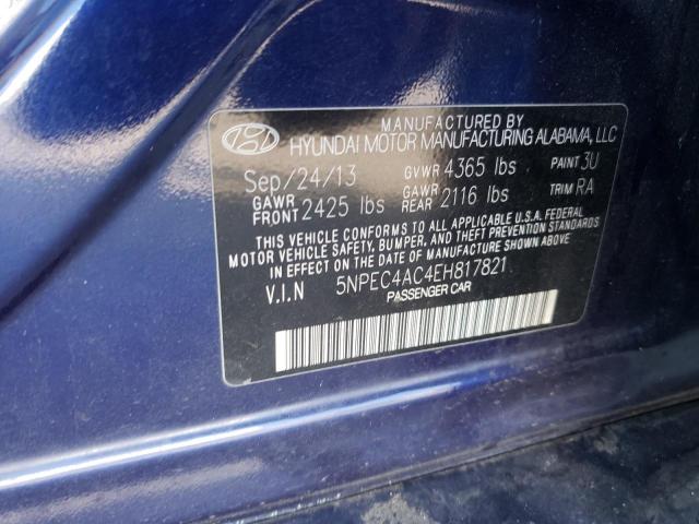 Photo 10 from auction – 2014 HYUNDAI SONATA SE with VIN 5NPEC4AC4EH817821