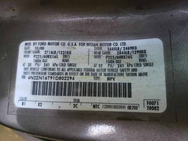 Photo 10 from auction – 2001 NISSAN QUEST with VIN 4N2ZN16T91D802294
