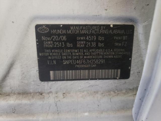 Photo 10 from auction – 2007 HYUNDAI SONATA with VIN 5NPEU46F67H258291