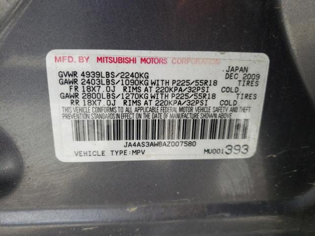 Photo 10 from auction – 2010 MITSUBISHI OUTLANDER with VIN JA4AS3AW8AZ007580