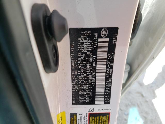 Photo 10 from auction – 2012 TOYOTA CAMRY BASE with VIN 4T1BF1FK3CU104173