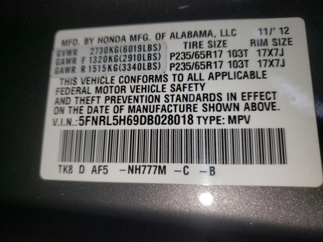 Photo 10 from auction – 2013 HONDA ODYSSEY EX with VIN 5FNRL5H69DB028018