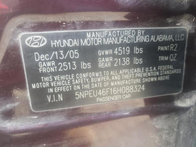 Photo 10 from auction – 2006 HYUNDAI SONATA GLS with VIN 5NPEU46F16H088324