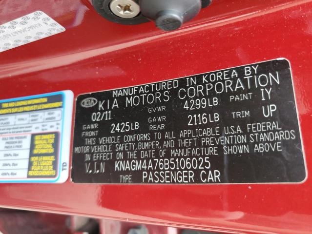 Photo 10 from auction – 2011 KIA OPTIMA LX with VIN KNAGM4A76B5106025