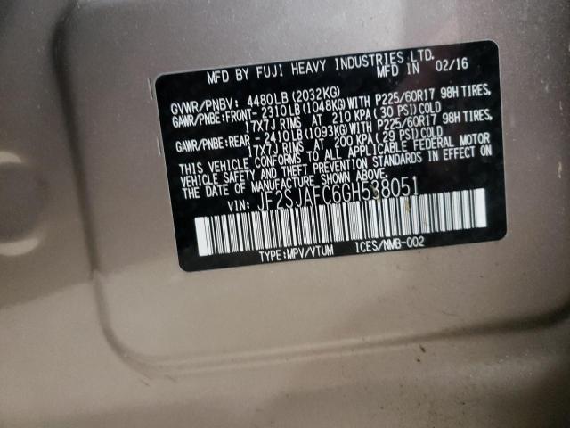 Photo 10 from auction – 2016 SUBARU FORESTER 2 with VIN JF2SJAFC6GH538051