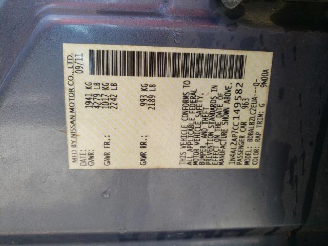 Photo 10 from auction – 2012 NISSAN ALTIMA BAS with VIN 1N4AL2AP7CC149582
