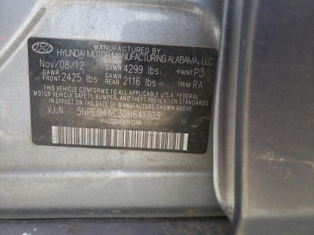 Photo 10 from auction – 2013 HYUNDAI SONATA GLS with VIN 5NPEB4AC3DH641703