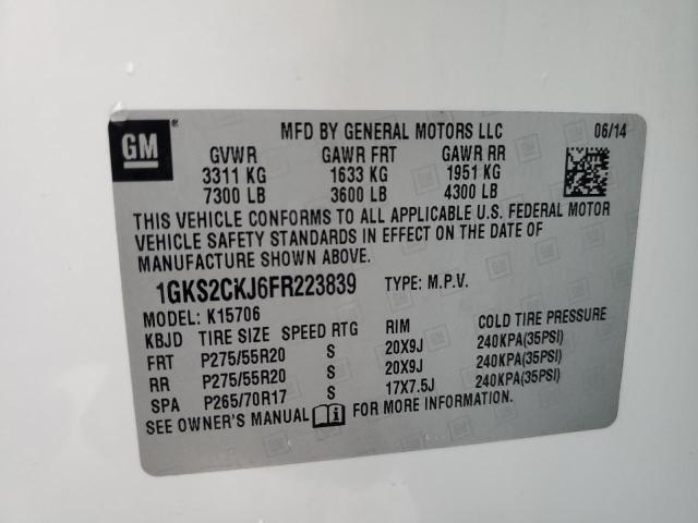 Photo 10 from auction – 2015 GMC YUKON DENA with VIN 1GKS2CKJ6FR223839