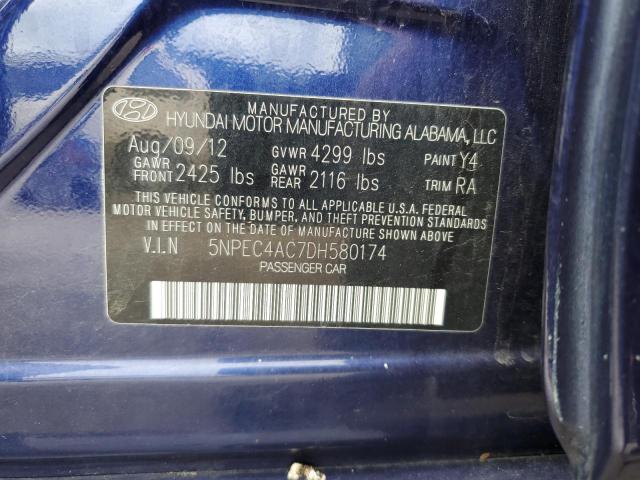 Photo 10 from auction – 2013 HYUNDAI SONATA SE with VIN 5NPEC4AC7DH580174