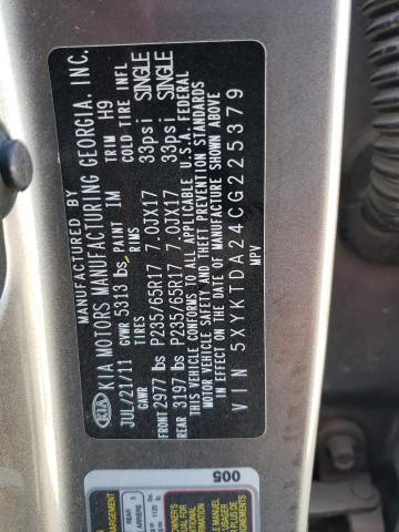 Photo 10 from auction – 2012 KIA SORENTO BA with VIN 5XYKTDA24CG225379