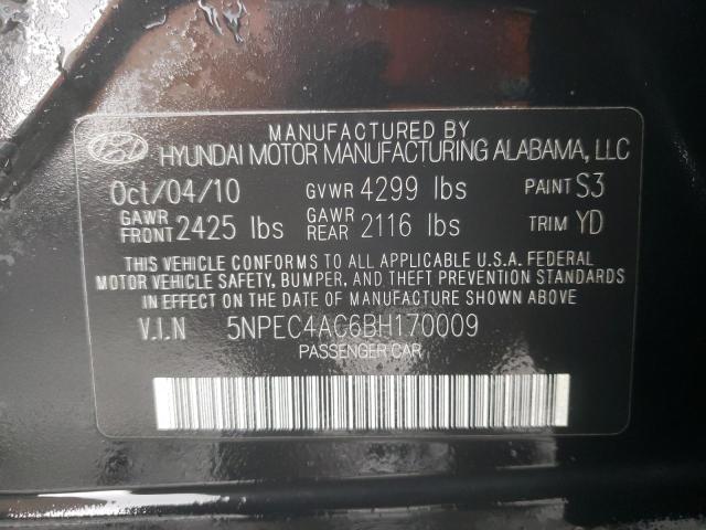 Photo 10 from auction – 2011 HYUNDAI SONATA SE with VIN 5NPEC4AC6BH170009