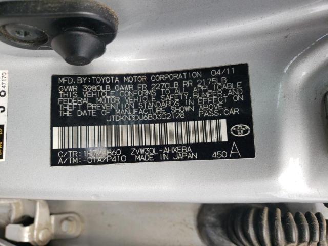 Photo 10 from auction – 2011 TOYOTA PRIUS with VIN JTDKN3DU6B0302128