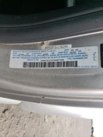 Photo 10 from auction – 2000 VOLKSWAGEN NEW BEETLE with VIN 3VWCC21CXYM497766