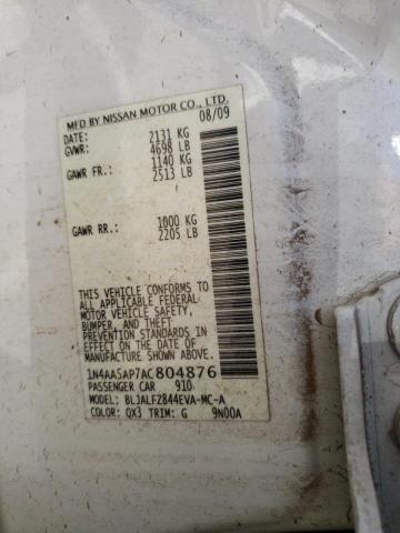 Photo 10 from auction – 2010 NISSAN MAXIMA S with VIN 1N4AA5AP7AC804876
